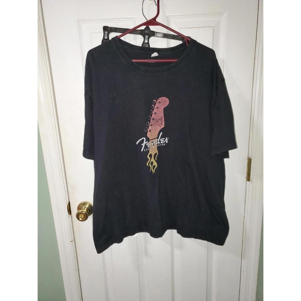 Fender Stratocaster Guitar Graphic T-Shirt Mens 2XL Black 100% Cotton [COPY]